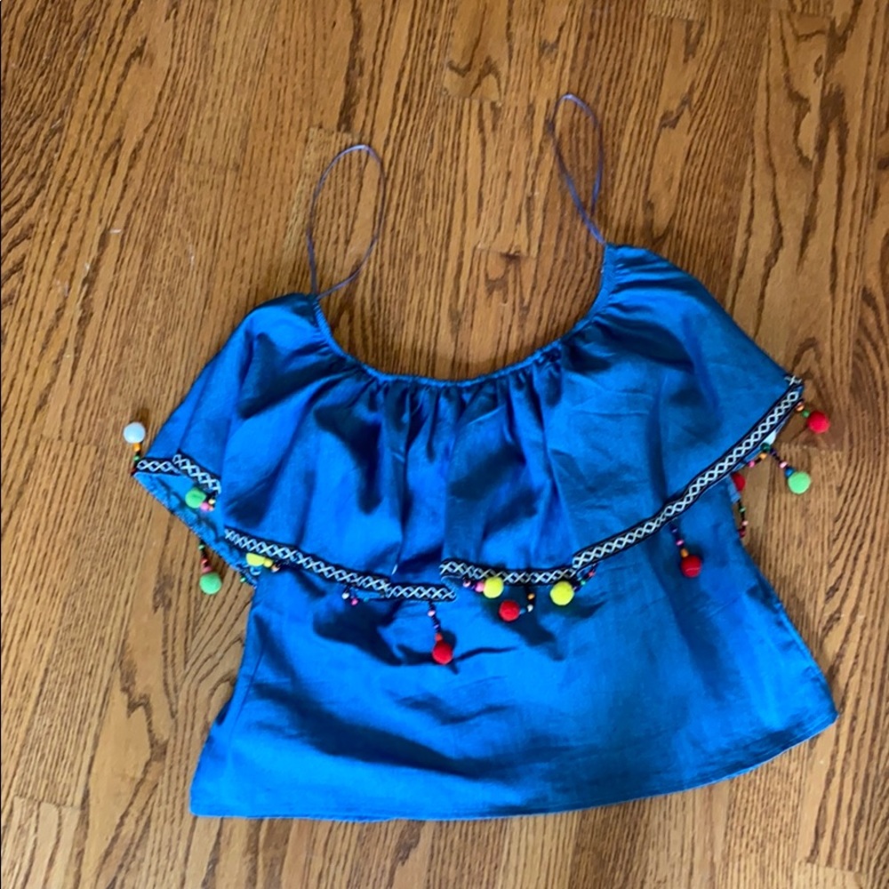 Off shoulder Pom Pom shirt